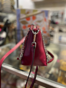 Ermanno Scervino Burgundy Leather jewels crossbody Purse, NWT!