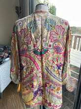 Load image into Gallery viewer, ETRO Yellow Silk Blend Printed trim layering top Blazer, Size S
