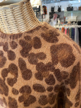 Load image into Gallery viewer, La Maille Sezane Brown Mohair Leopard Sweater, Size S
