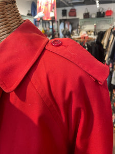 Burberrys Red Cotton Blend Trench buckle detail Coat