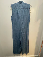 Load image into Gallery viewer, NSF Blue Cotton distressed hem Sleeveless Jumpsuit, Size M
