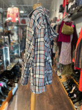 Load image into Gallery viewer, RUTI Grey and orange Cotton Plaid Hooded Zipper Jacket
