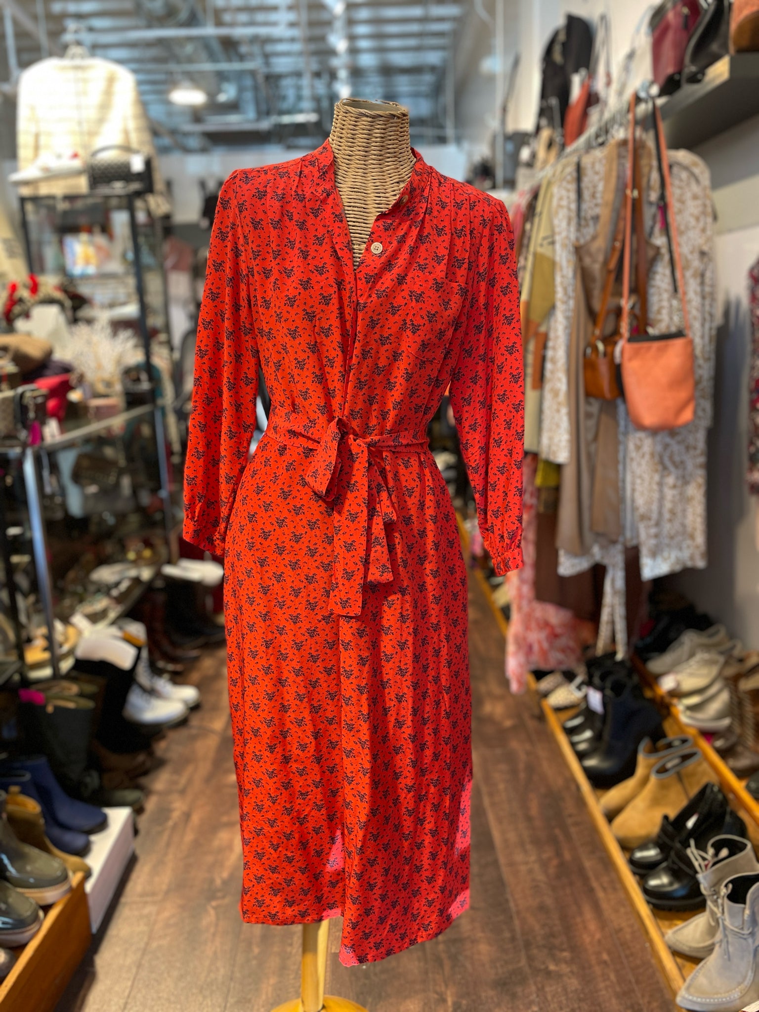 No.6 Red Silk Floral Dress