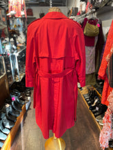 Load image into Gallery viewer, Burberrys Red Cotton Blend Trench buckle detail Coat
